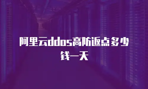 阿里云ddos高防返点多少钱一天