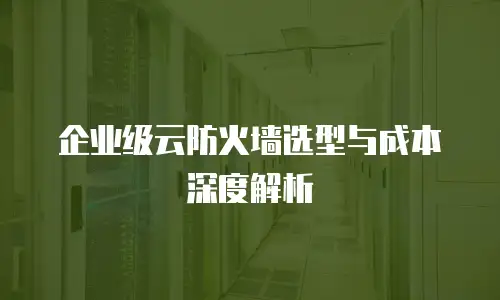 企业级云防火墙选型与成本深度解析