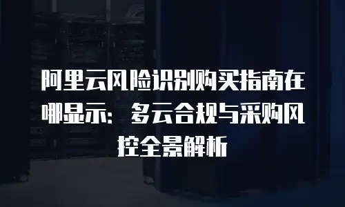 阿里云风险识别购买指南在哪显示：多云合规与采购风控全景解析