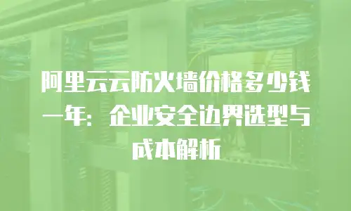 阿里云云防火墙价格多少钱一年：企业安全边界选型与成本解析