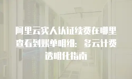 阿里云实人认证续费在哪里查看到账单明细：多云计费透明化指南