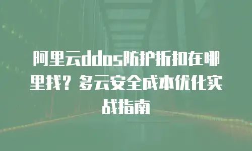 阿里云ddos防护折扣在哪里找？多云安全成本优化实战指南