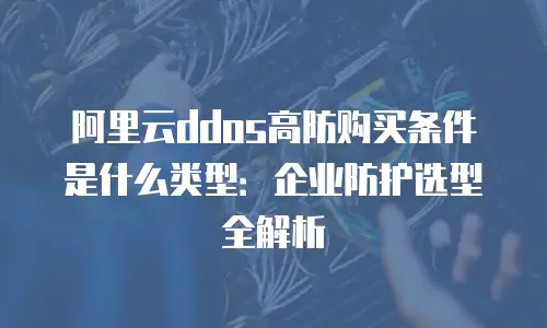 阿里云ddos高防购买条件是什么类型：企业防护选型全解析