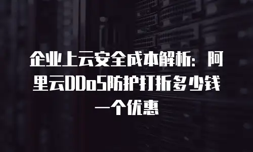 企业上云安全成本解析：阿里云DDoS防护打折多少钱一个优惠