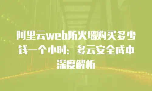 阿里云web防火墙购买多少钱一个小时：多云安全成本深度解析