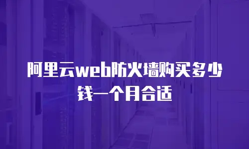 阿里云web防火墙购买多少钱一个月合适
