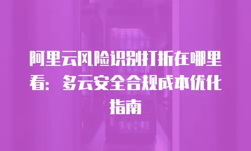 阿里云风险识别打折在哪里看：多云安全合规成本优化指南