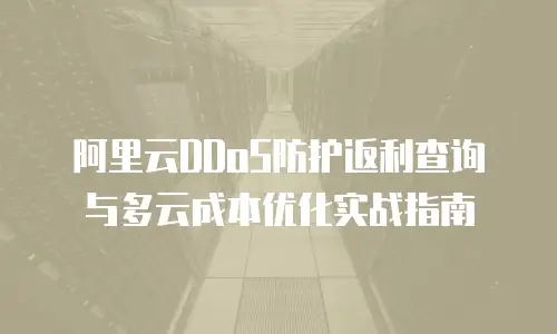 阿里云DDoS防护返利查询与多云成本优化实战指南