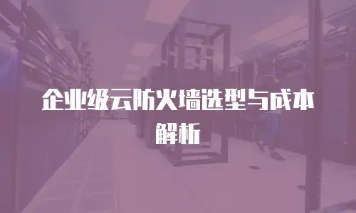 企业级云防火墙选型与成本解析