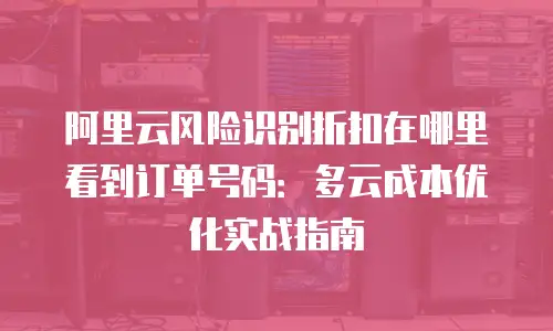 阿里云风险识别折扣在哪里看到订单号码：多云成本优化实战指南