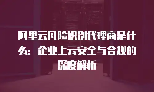阿里云风险识别代理商是什么：企业上云安全与合规的深度解析