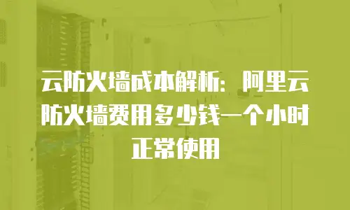 云防火墙成本解析：阿里云防火墙费用多少钱一个小时正常使用