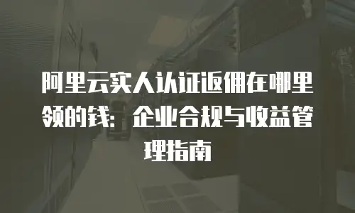 阿里云实人认证返佣在哪里领的钱：企业合规与收益管理指南