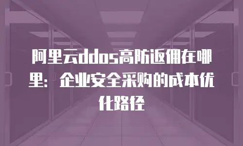 阿里云ddos高防返佣在哪里：企业安全采购的成本优化路径