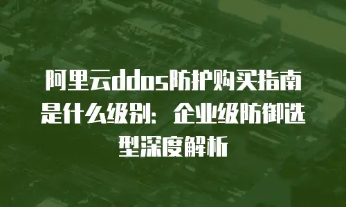 阿里云ddos防护购买指南是什么级别：企业级防御选型深度解析