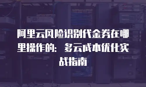 阿里云风险识别代金券在哪里操作的：多云成本优化实战指南