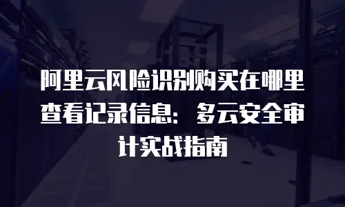阿里云风险识别购买在哪里查看记录信息：多云安全审计实战指南