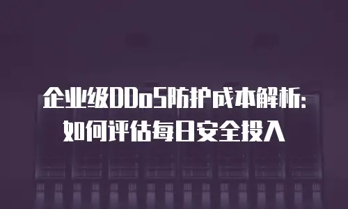 企业级DDoS防护成本解析：如何评估每日安全投入