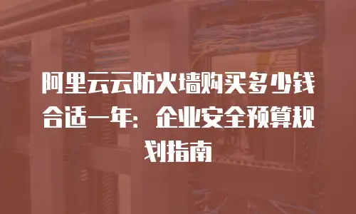 阿里云云防火墙购买多少钱合适一年：企业安全预算规划指南