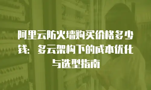 阿里云防火墙购买价格多少钱：多云架构下的成本优化与选型指南