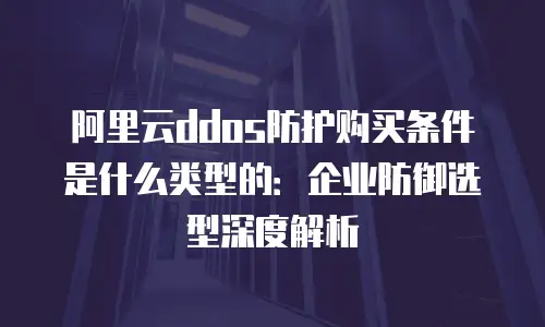 阿里云ddos防护购买条件是什么类型的：企业防御选型深度解析