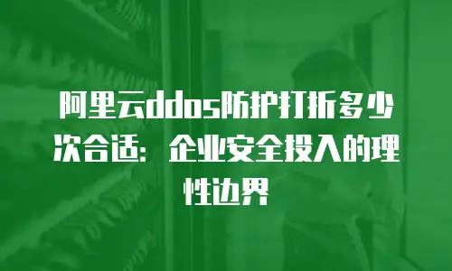 阿里云ddos防护打折多少次合适：企业安全投入的理性边界