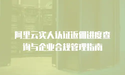 阿里云实人认证返佣进度查询与企业合规管理指南