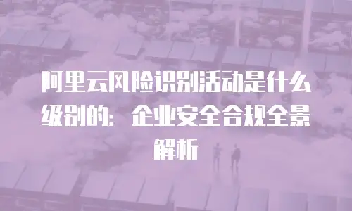 阿里云风险识别活动是什么级别的：企业安全合规全景解析