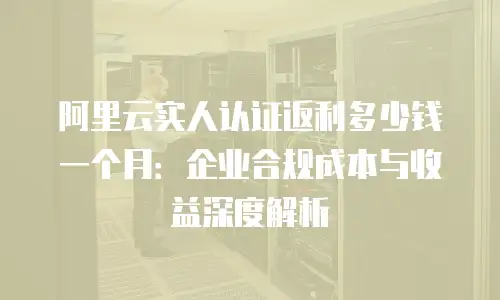 阿里云实人认证返利多少钱一个月：企业合规成本与收益深度解析