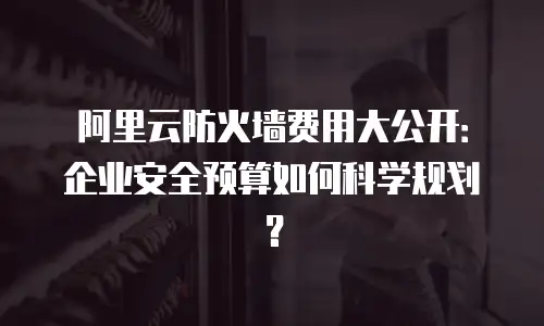 阿里云防火墙费用大公开：企业安全预算如何科学规划？