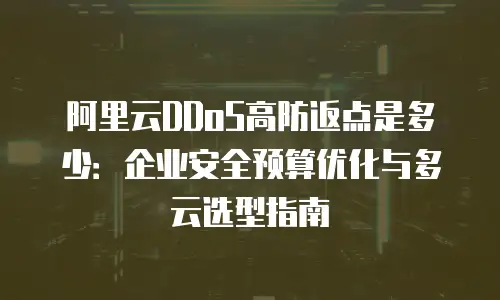 阿里云DDoS高防返点是多少：企业安全预算优化与多云选型指南