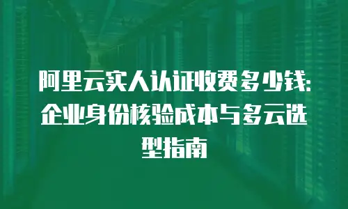 阿里云实人认证收费多少钱：企业身份核验成本与多云选型指南