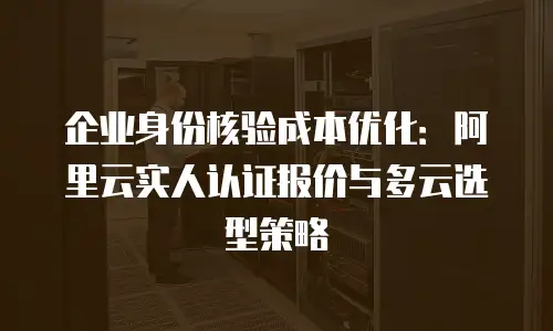 企业身份核验成本优化：阿里云实人认证报价与多云选型策略