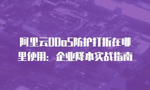 阿里云DDoS防护打折在哪里使用：企业降本实战指南