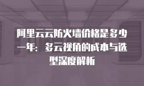 阿里云云防火墙价格是多少一年：多云视角的成本与选型深度解析