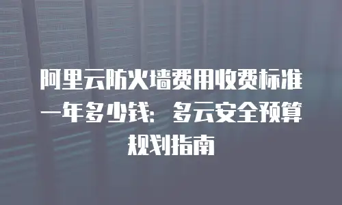 阿里云防火墙费用收费标准一年多少钱：多云安全预算规划指南