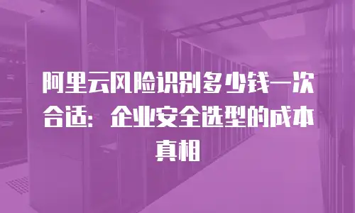 阿里云风险识别多少钱一次合适：企业安全选型的成本真相