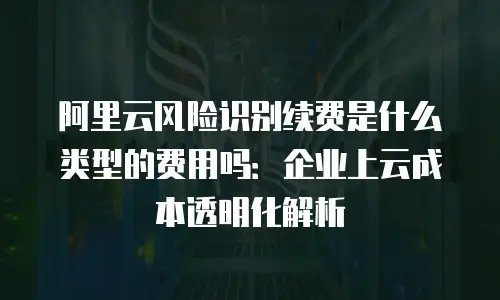 阿里云风险识别续费是什么类型的费用吗：企业上云成本透明化解析