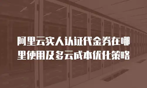 阿里云实人认证代金券在哪里使用及多云成本优化策略