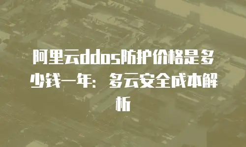 阿里云ddos防护价格是多少钱一年：多云安全成本解析