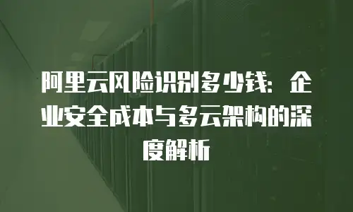 阿里云风险识别多少钱：企业安全成本与多云架构的深度解析