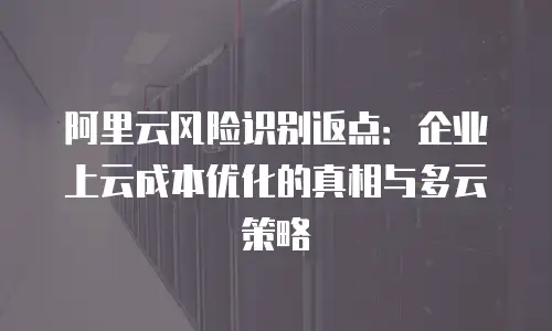 阿里云风险识别返点：企业上云成本优化的真相与多云策略