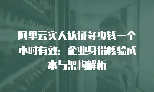 阿里云实人认证多少钱一个小时有效：企业身份核验成本与架构解析