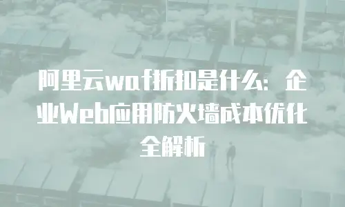 阿里云waf折扣是什么：企业Web应用防火墙成本优化全解析