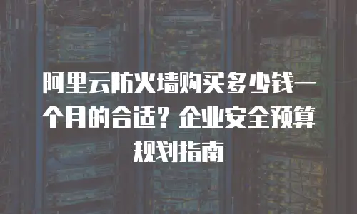 阿里云防火墙购买多少钱一个月的合适？企业安全预算规划指南