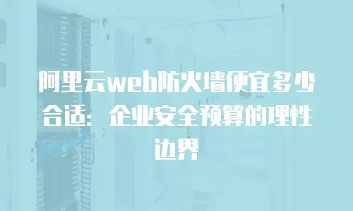 阿里云web防火墙便宜多少合适：企业安全预算的理性边界