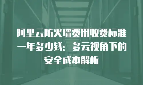 阿里云防火墙费用收费标准一年多少钱：多云视角下的安全成本解析