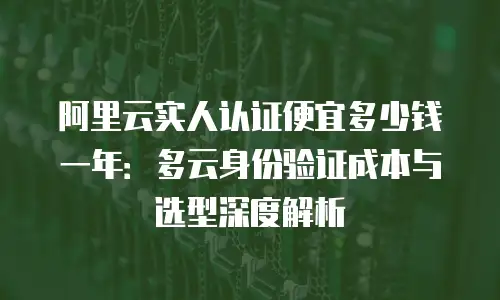 阿里云实人认证便宜多少钱一年：多云身份验证成本与选型深度解析