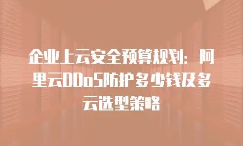 企业上云安全预算规划：阿里云DDoS防护多少钱及多云选型策略