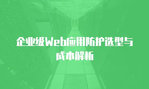 企业级Web应用防护选型与成本解析